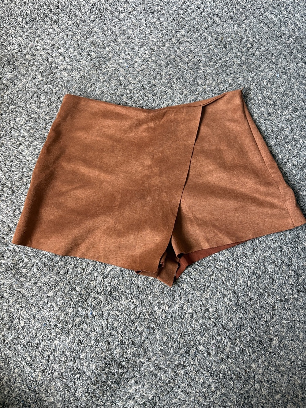 Women's Rust Brown Wrap-Front Shorts
